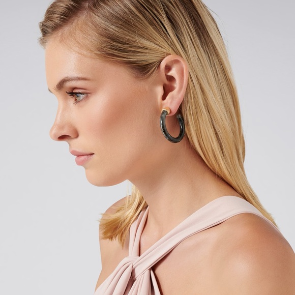 Camilla Chunky Resin Hoop Earrings by Ever New - Picture 2 of 2